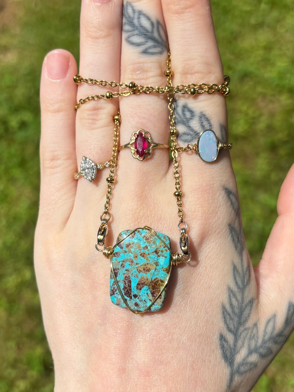 Chrysocolla interchangeable necklace